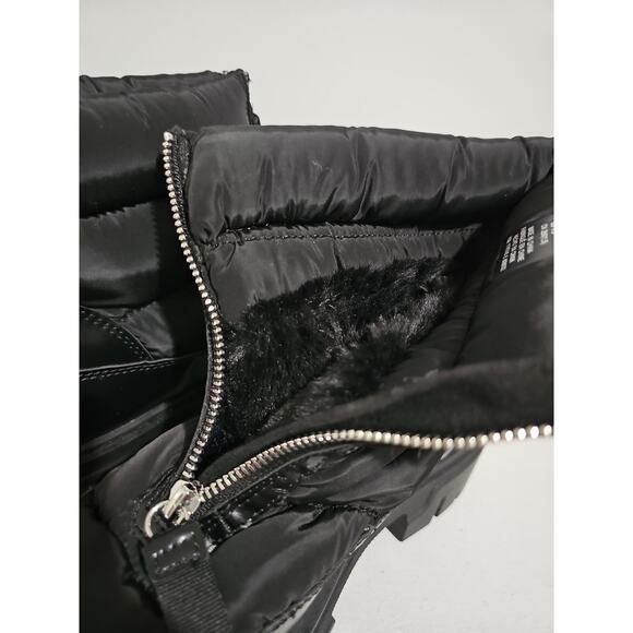 NEW H&M Warm Lined Padded Boots Womens 9.5 Chunky Platform Black - Picture 12 of 16